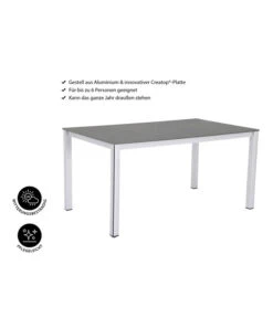 MWH Loft-Tisch Elements, Ca. B160/H74/T90 Cm -Weber Store 1897149 WE IG 001 ElementsTisch160x90x74cmSilberNEU