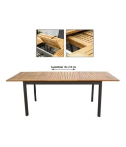 Dehner Teak-Ausziehtisch Colmar, Ca. B152-210/H76/T89 Cm -Weber Store 2785608 WE IG 001 DehnerHolztischCalais