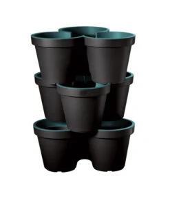 Kunststoff-Säulentopf Portland, Rund, Türkis, Ca. Ø43/H58 Cm, 3er-Set