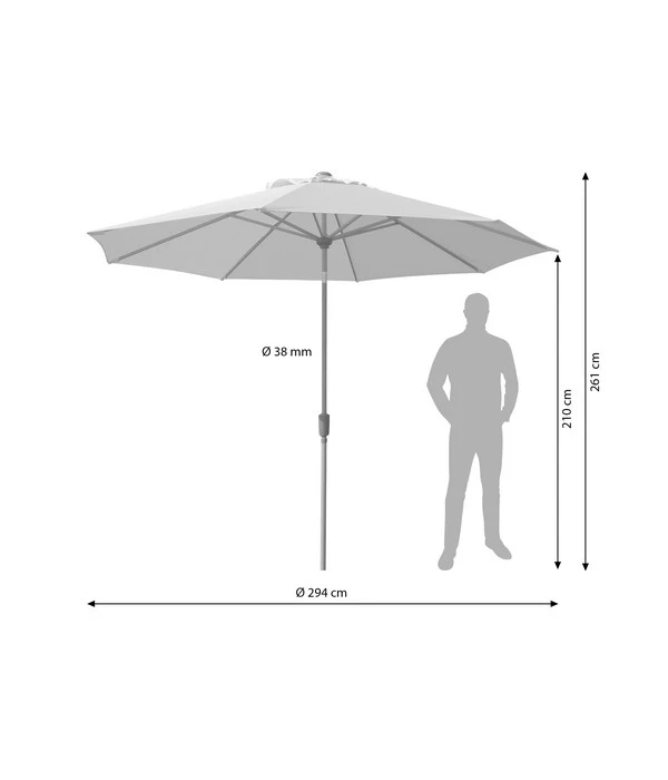 Dehner Schirm Milos, Rund, Ca. Ø294 Cm 7 Dehner Schirm Milos, Rund, Ca. Ø294 Cm – Bild 7