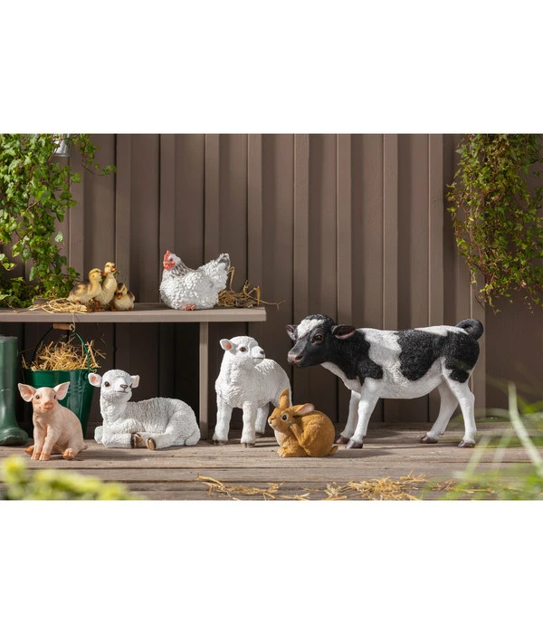 Polyresin Lamm Stehend, Weiß – Bild 2