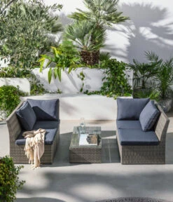 Dehner Geflecht-Lounge Rom, 4-teilig -Weber Store 4407334 WE MO 003 DehnerGeflechtLoungeRomNEU