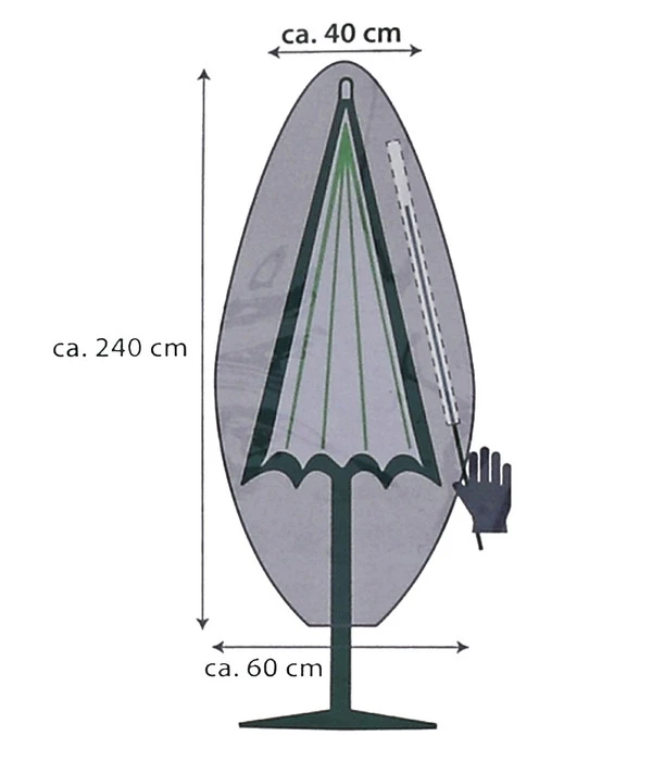 Dehner Abdeckhaube Für Ampelschirme, Grau, Ca. B60/H240 Cm 3 Dehner Abdeckhaube Für Ampelschirme, Grau, Ca. B60/H240 Cm – Bild 3
