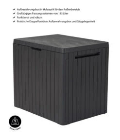 Keter Aufbewahrungsbox City Box, 113 Liter, Ca. B41,6/H51,6/T57 Cm -Weber Store 4422481 WE IG 001 AufbewahrungsboxCity
