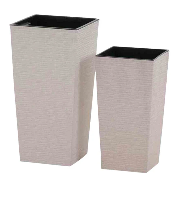 Siena Garden Kunststoff-Topf-Set ECO Nizza, Konisch, Weiß, Ca. B25/H46,5/T25 & B30/H57/T30 Cm, 2-teilig 1 Siena Garden Kunststoff-Topf-Set ECO Nizza, Konisch, Weiß, Ca. B25/H46,5/T25 & B30/H57/T30 Cm, 2-teilig