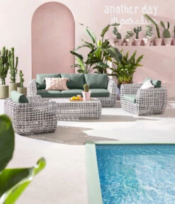 Dehner Flechtlounge Bali, 4-teilig -Weber Store 6705305 WE MO 001 LoungeBaliNEU