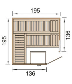 Weka Ecksauna Kemi Mit Glastür Und Fenster 11 Weka Ecksauna Kemi Mit Glastür Und Fenster -Weber Store 6914386 WE DE 001 WekaSaunaKemiEckGrundriss