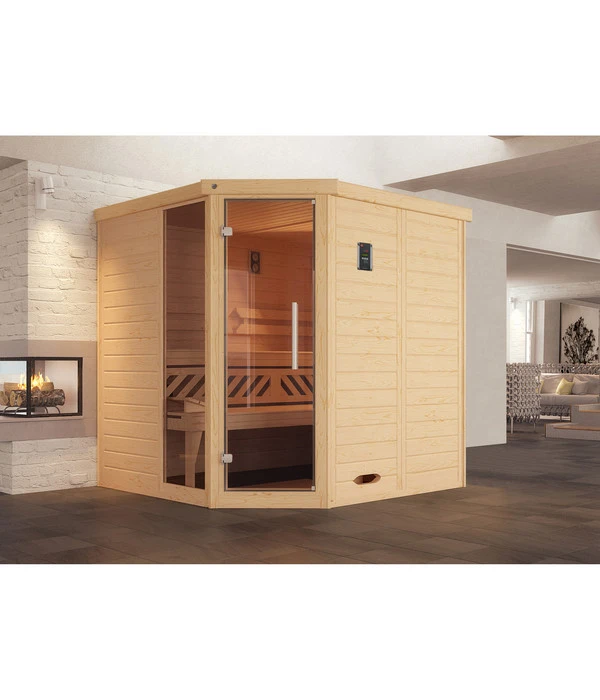 Weka Ecksauna Kemi Mit Glastür Und Fenster 2 Weka Ecksauna Kemi Mit Glastür Und Fenster – Bild 2