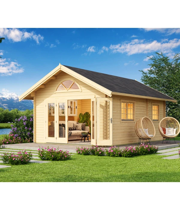 Lasita Maja Blockbohlenhaus Caroline 2.3, Ca. B675/H330,6/T489,9 Cm 2 Lasita Maja Blockbohlenhaus Caroline 2.3, Ca. B675/H330,6/T489,9 Cm – Bild 2