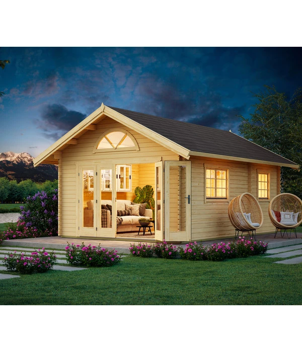 Lasita Maja Blockbohlenhaus Caroline 2.3, Ca. B675/H330,6/T489,9 Cm 3 Lasita Maja Blockbohlenhaus Caroline 2.3, Ca. B675/H330,6/T489,9 Cm – Bild 3