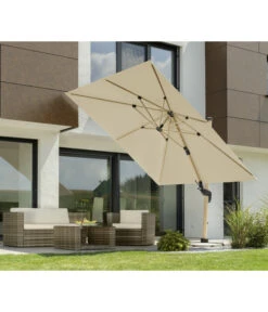 Schneider Ampelschirm Rhodos Twist Woody, Quadratisch, Ca. B300/T300 Cm -Weber Store 6953467 WE MO 001 SchneiderAmpelschirmRhodosTwistWoodynatur