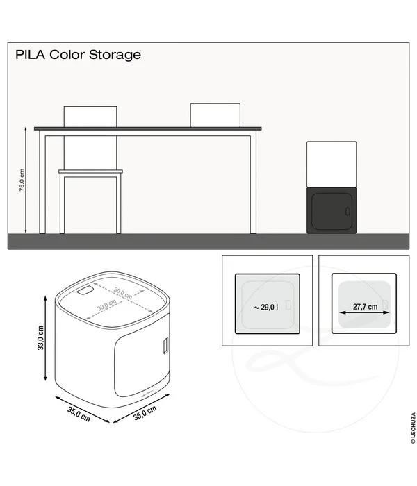LECHUZA® Kunststoff-Stapelmodul Pila Color Storage, Quadratisch, Ca. B35/H33/T35 Cm 2 LECHUZA® Kunststoff-Stapelmodul Pila Color Storage, Quadratisch, Ca. B35/H33/T35 Cm – Bild 2