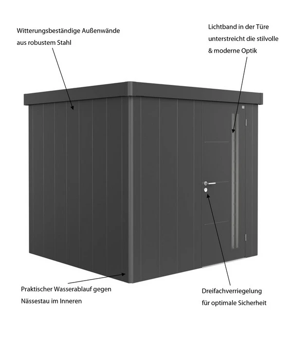 Biohort Gerätehaus Neo B, Dunkelgrau 5 Biohort Gerätehaus Neo B, Dunkelgrau – Bild 5